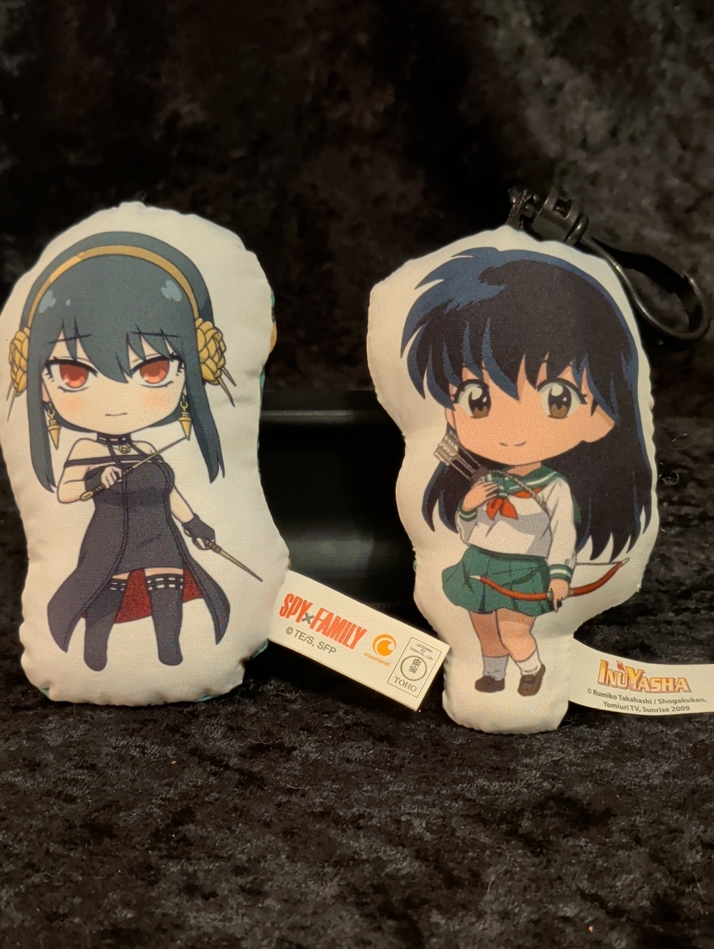 Lot 2  Anime Nendoroid Plush Cushion Bag Tags -Spy x Family Yor/ InuYasha Kagome